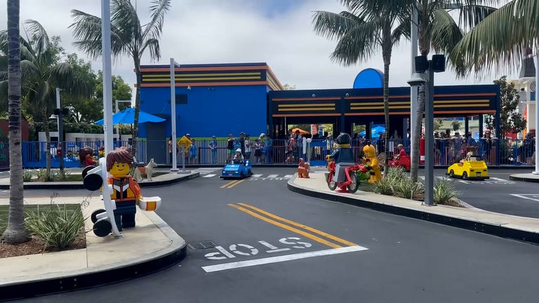 Children can drive on miniature roadways at the updated Driving School.